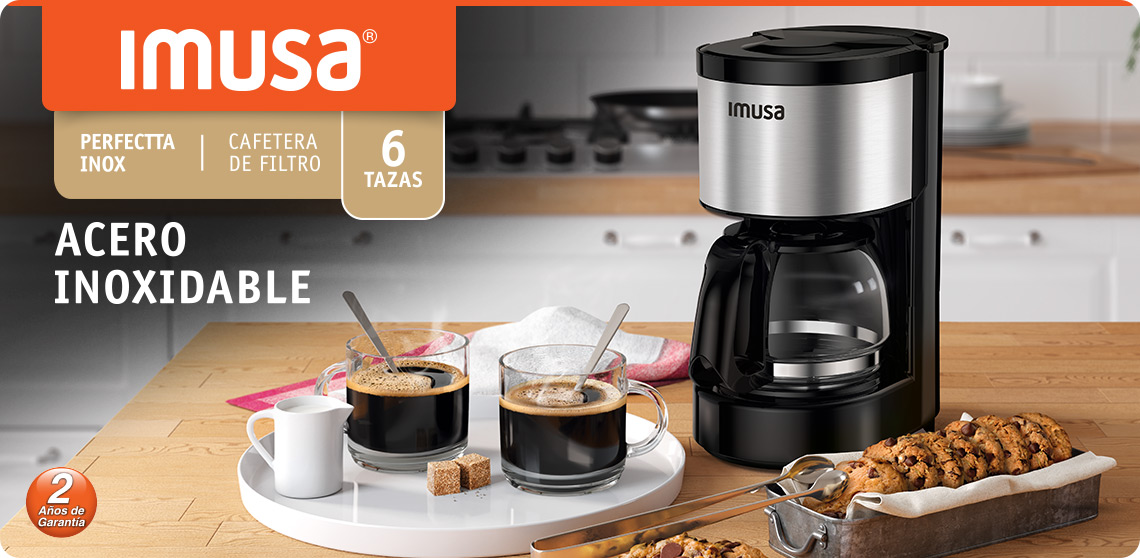 Cafetera IMUSA Perfectta Inox 6 Tazas Negro: 8010000719 Imusa Home \u0026 Cook