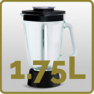 Su vaso de gran capacidad permite preparaciones de hasta 1.75 Litros